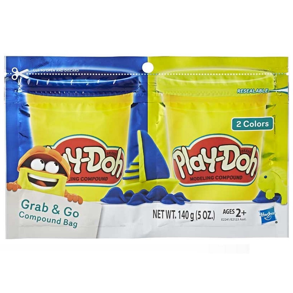 5010993540082 2.jpg Play-Doh Grab and Go Compound Bag + 2 Kleuren Klei