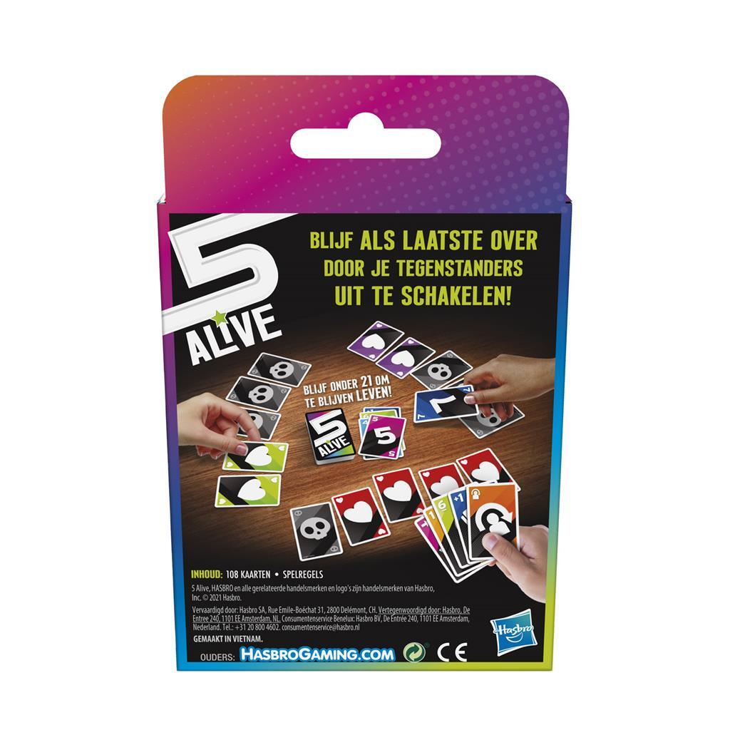5010993973156 2.jpg Hasbro Gaming 5 Alive Kaartspel