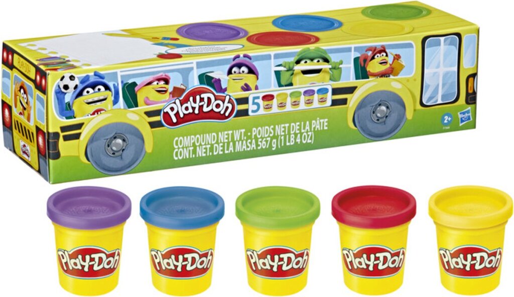 5010996119223 1.jpg Play-Doh Back to School 5 pack Boetseerklei