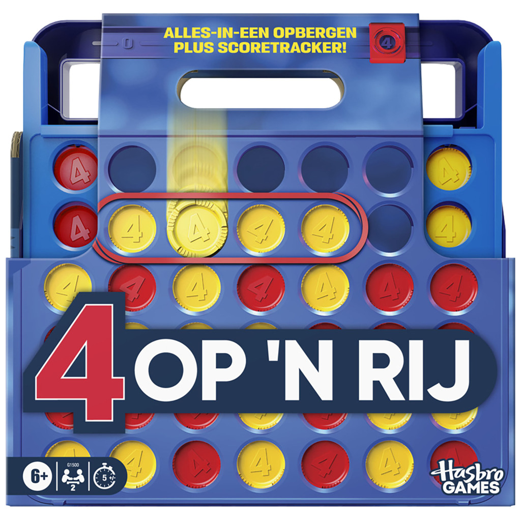 5010996355447 3.jpg Hasbro Gaming 4 Op 'n Rij
