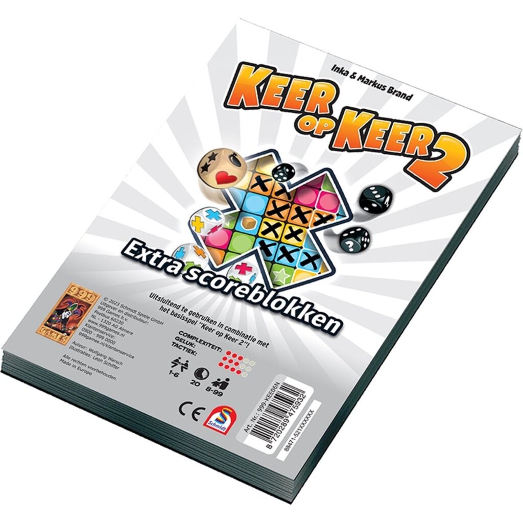 8720289475932 0.jpg 999 Games Keer op Keer 2 Extra Scoreblokken 2 Stuks