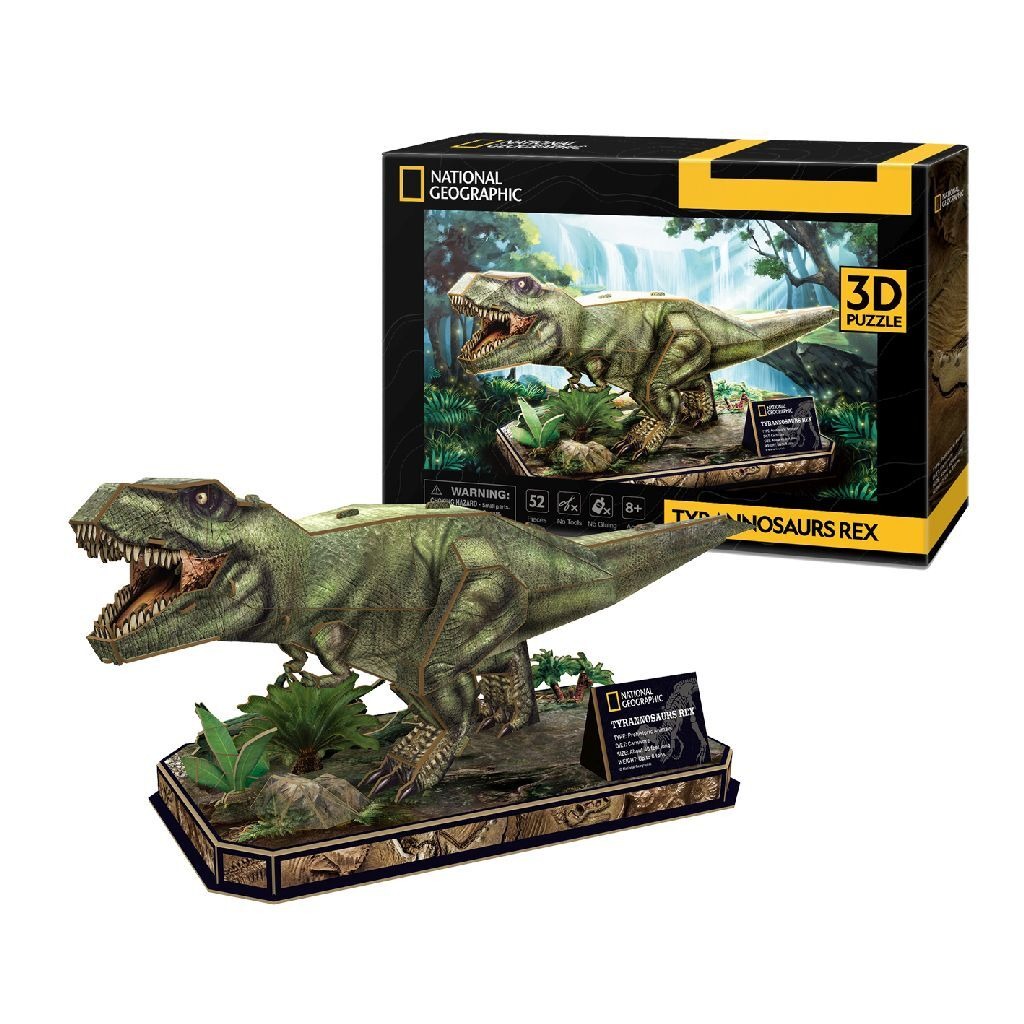 6944588210519 0.jpg National Geographic Houten 3D Puzzel Tyrannosaurus Rex 52 Stukjes