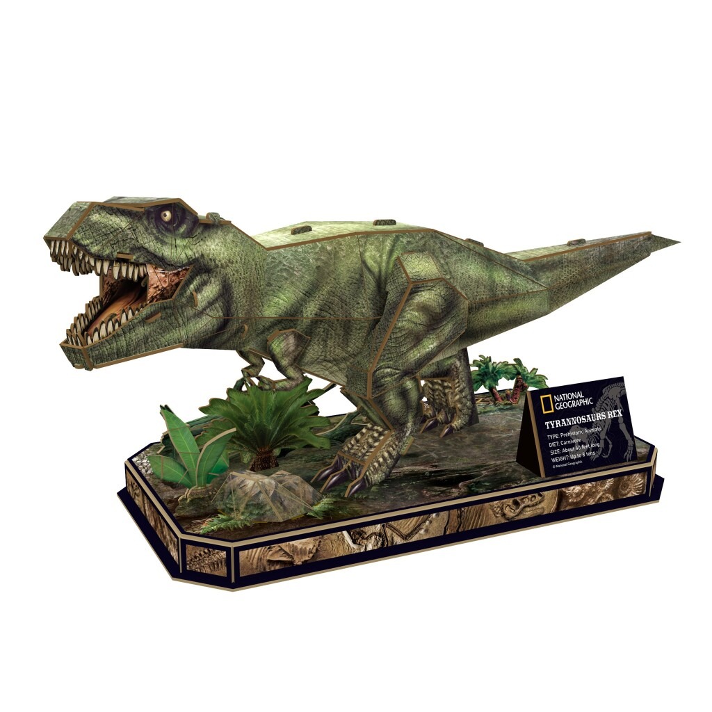 6944588210519 1.jpg National Geographic Houten 3D Puzzel Tyrannosaurus Rex 52 Stukjes