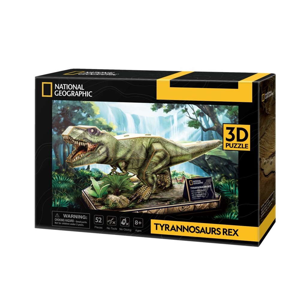 6944588210519 2.jpg National Geographic Houten 3D Puzzel Tyrannosaurus Rex 52 Stukjes
