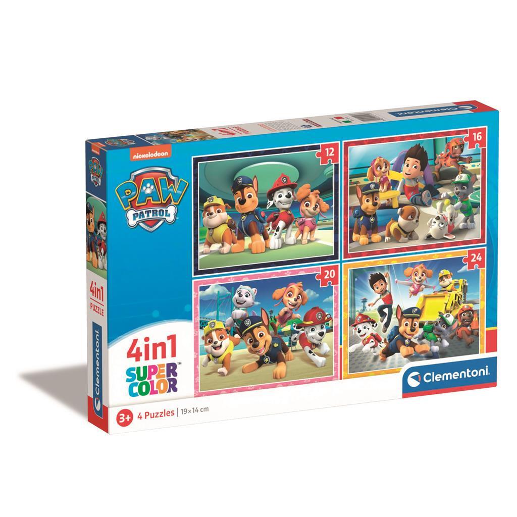 8005125215133 1.jpg Clementoni Supercolor 4in1 Puzzel Paw Patrol 12-24 Stukjes