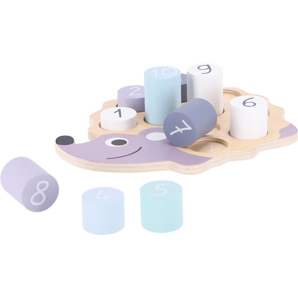 8710124141801 1.jpg Jipy Houten Legpuzzel Egeltje 10 Stukjes Paars/Blauw