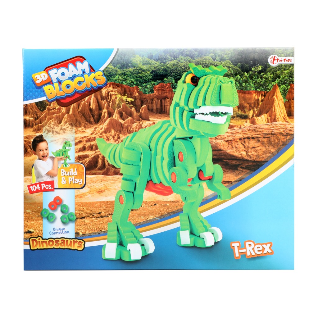 8719904435420 2.jpg Toi-Toys Knutselpuzzel Dinosaurus 25,8 Cm Groen 104-delig