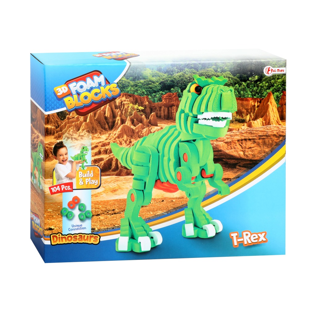 8719904435420 6.jpg Toi-Toys Knutselpuzzel Dinosaurus 25,8 Cm Groen 104-delig