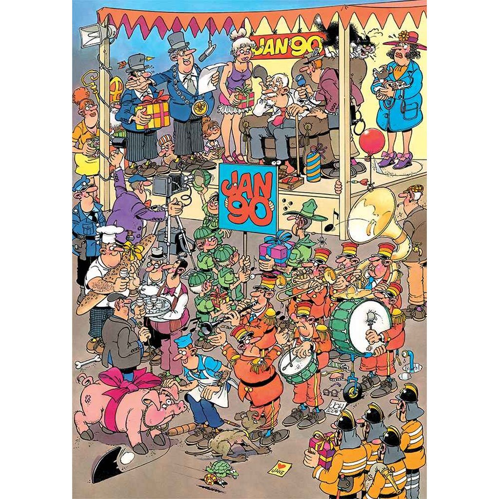 8721017609803 2.jpg Jumbo Puzzel Jan van Haasteren Fijne 90ste! 500 Stukjes + Poster